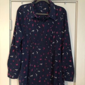 GAP maternity silk shirt dress.